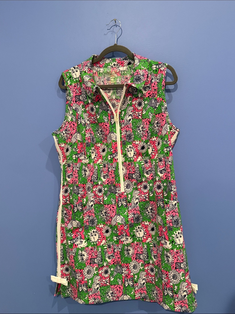 Lilly Pulitzer Archival Print Chicken Check Kathy Bow Golf Dress with shorts NWT